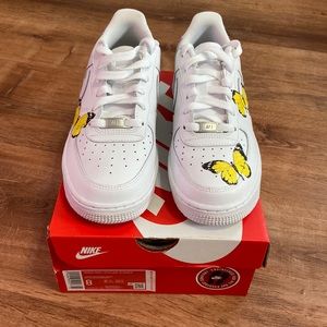 Nike air force 1s (yellow butterfly)